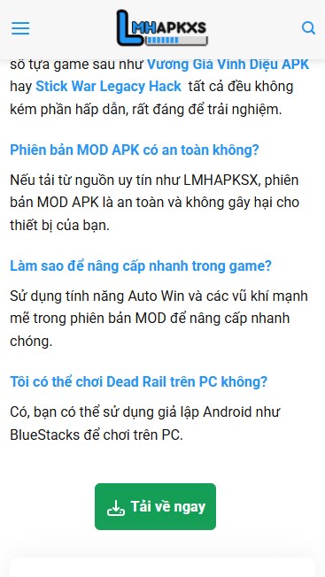 Tải Hack Dead Rail VNG (Auto Win, Kill Aura, AimBot) v0.2.3 Hướng dẫn tải và cài đặt Hack Dead Rail VNG v0.2.3