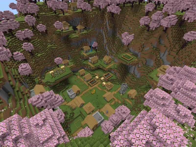 Tải Hack Minecraft 1.20 (Mod Tiếng Việt) Cho Android Lãng mạn hơn với rừng hoa anh đào trong Minecraft 1.20 Tiếng Việt