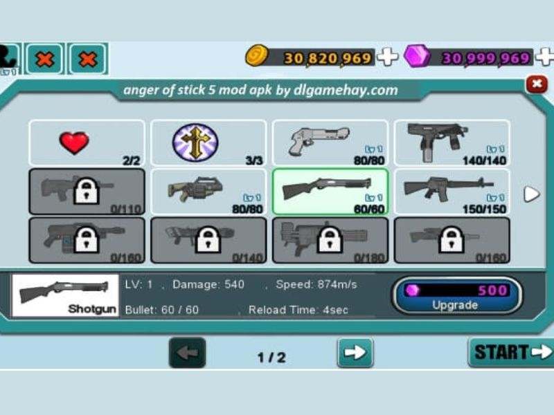 Tải Anger Of Stick 5 Hack (Vàng, Kim Cương) v1.1.89 Mới Nhất Anger Of Stick 5 Hack có hệ thống vũ khí và trang bị đa dạng