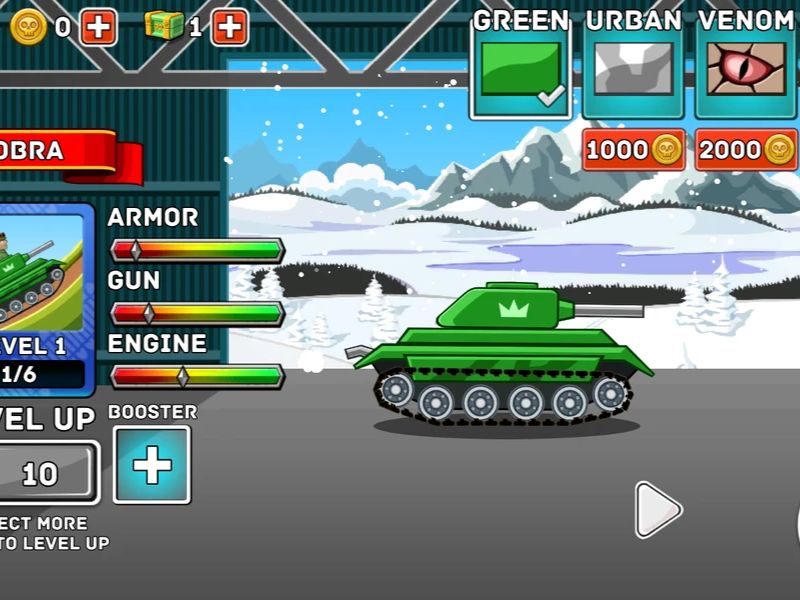 Tải Hack Hills Of Steel (Full Tiền, Full Kim Cương) v8.3.0 Hệ thống nâng cấp và mở khóa xe tăng trong Hack Hills Of Steel