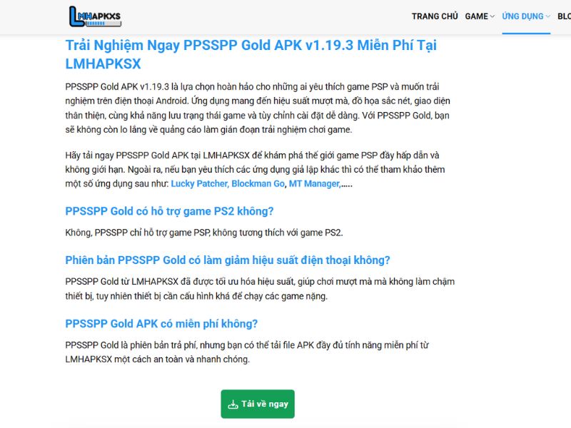 Hướng Dẫn Tải PPSSPP Gold APK Cho Android