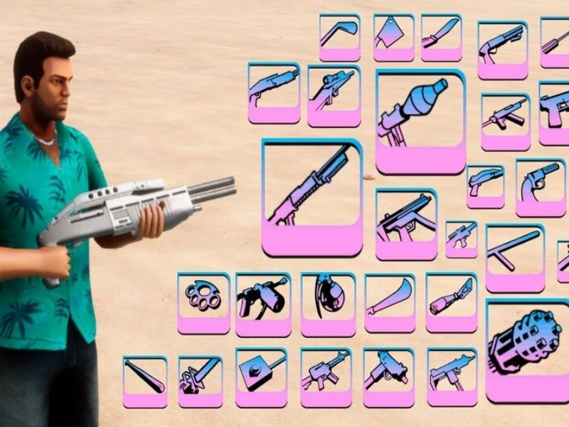 Tải Game GTA Vice City APK (Mod Vô Hạn Tiền, Đạn) v1.12 Vũ Khí Trong GTA Vice City APK