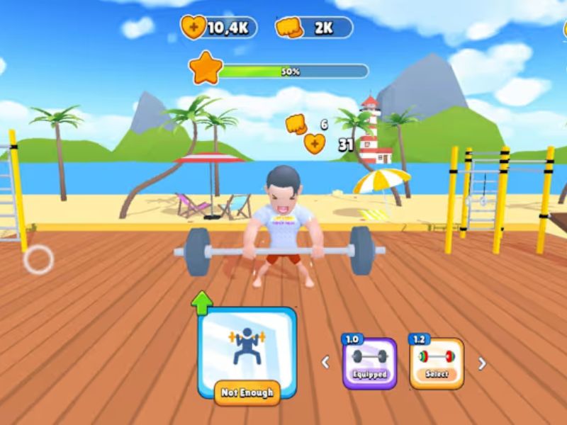 Đồ họa đẹp mắt, âm thanh sống động Của Hack Lifting Hero 