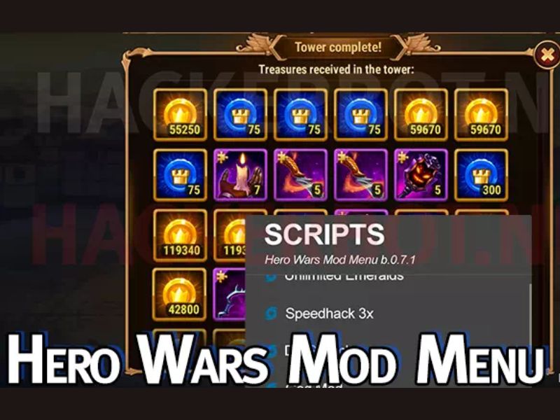 Tải Hero Wars Hack (MOD Menu, Sát Thương) v1.255.001 MOD Menu tiện lợi trong Hero Wars Hack