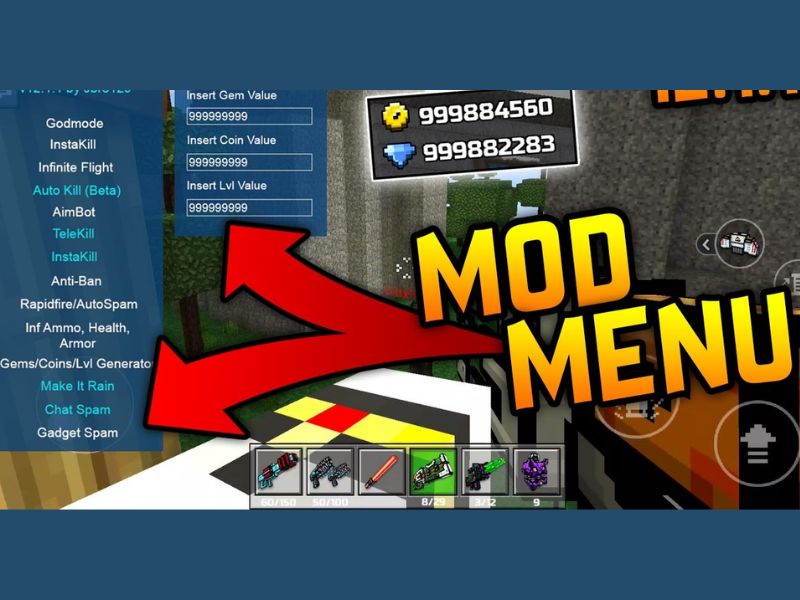 Vô hạn tiền và kim cương trong Pixel Gun 3D Hack