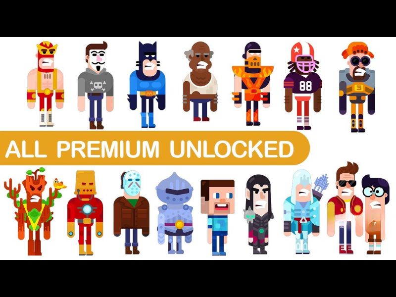 Tải Bowmasters Mod APK (Full Nhân Vật, Tiền, Kim Cương, One Hit) v9.5.6 Full nhân vật trong Hack Bowmasters Mod APK