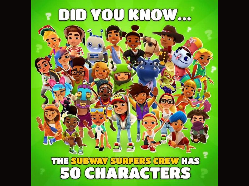 Tải Hack Subway Surfers (Menu, Vô Hạn Tiền, Chìa Khoá, Nhân Vật, Chạy Chậm) v3.54.0 Bộ sưu tập nhân vật và skin trong Subway Surfers