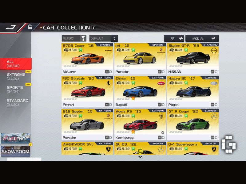 Bộ sưu tập xe lớn trong Racing Master APK