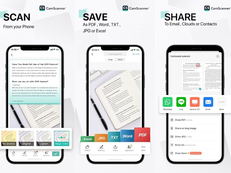 Chế độ scan sách tiện lợi trong Camscanner Mod APK 