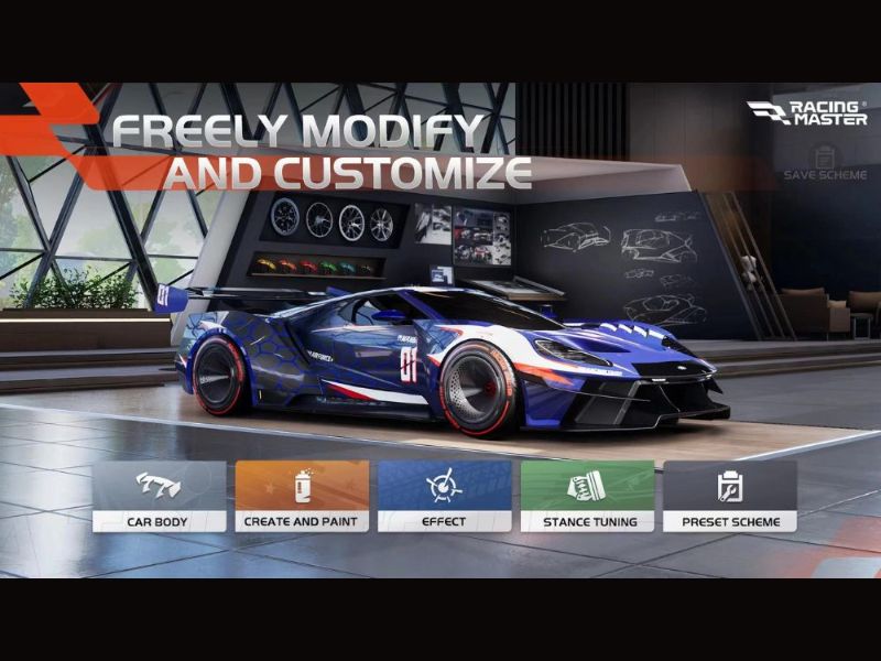 Tuỳ chỉnh xe hơi theo phong cách bản thân trong Racing Master APK
