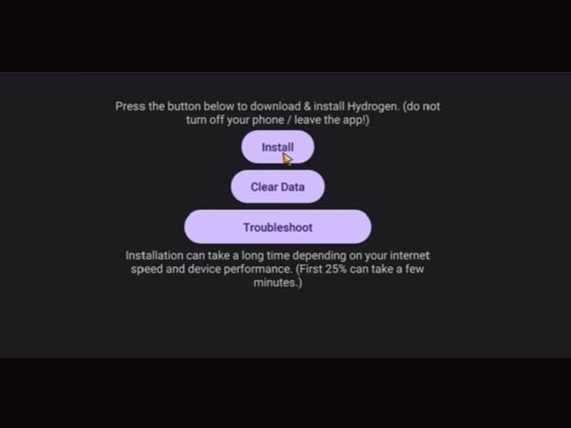 Tải Hydrogen Roblox v1.2.2 Mới Nhất Miễn Phí Cho AndRoid Nhấn Install và chờ cho tiến trình cài đặt