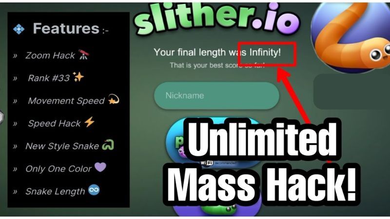 Tính Năng Nổi Bật Trong Slither io Mod APK